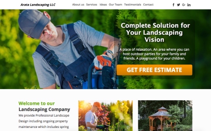 Landscaper website home page