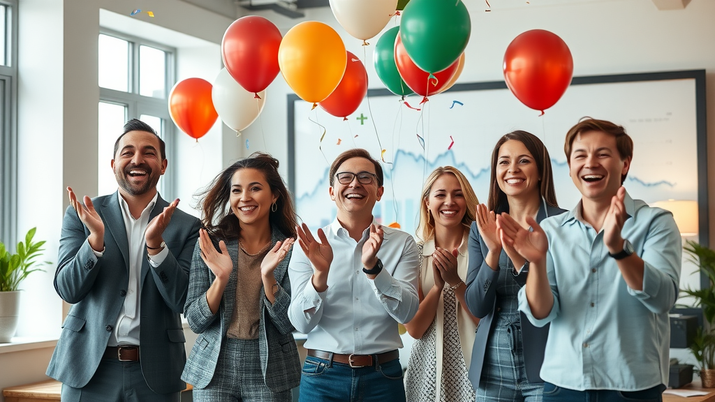 social media marketing for content marketing greenwich ct, enthusiastic marketers posting on multiple devices in Greenwich office, river and bridge view, icons of social platforms, bright colors